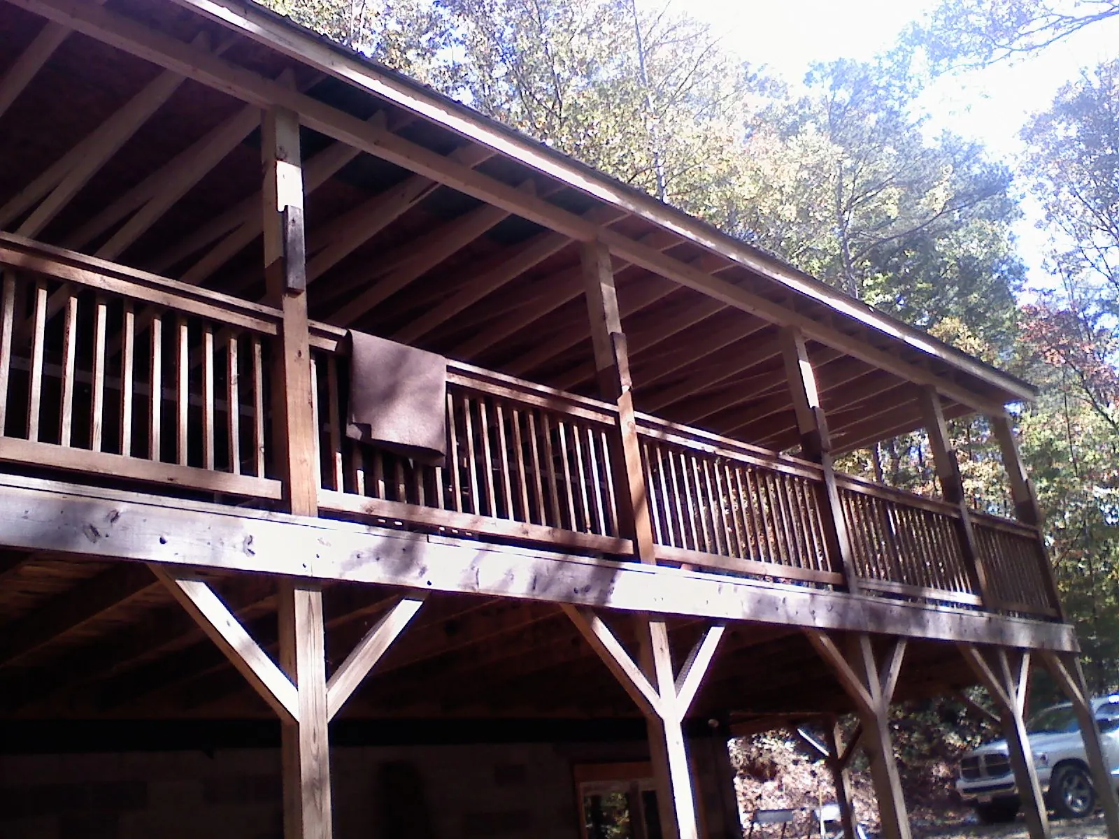 Timber framing under a new elevated porch and deck — Roof Leak Repair in Glassboro by Roofing Brothers